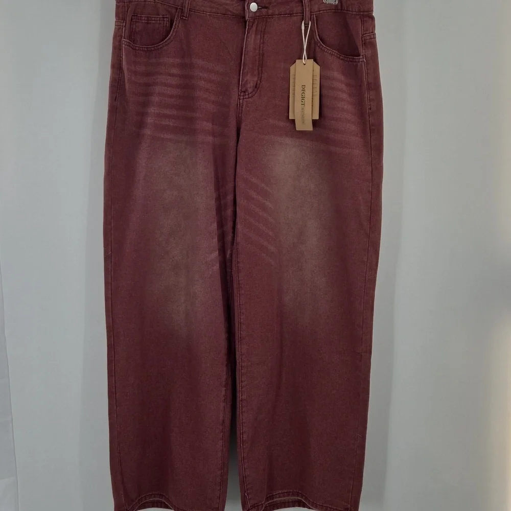 Mens Red Wide Leg Skater Jeans NWT
